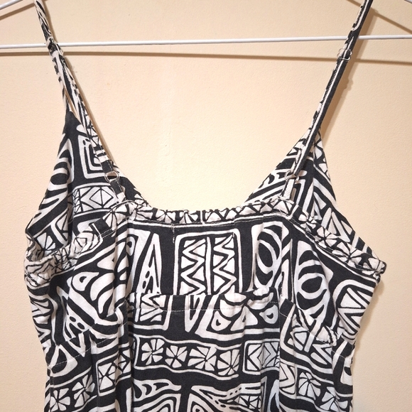 O'Neill Small Empire waist black white tribal print cotton maxi dress - Picture 4 of 7